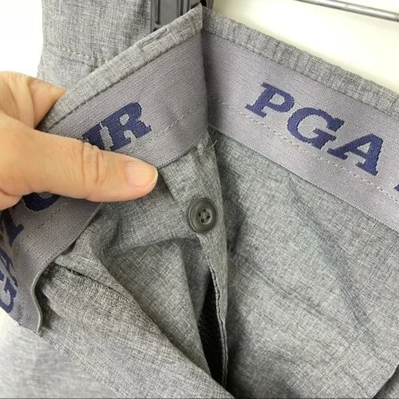 PGA Tour Mens Flat Front Stretch Active Waistband Golf Shorts Gray Size 36 - Picture 6 of 8